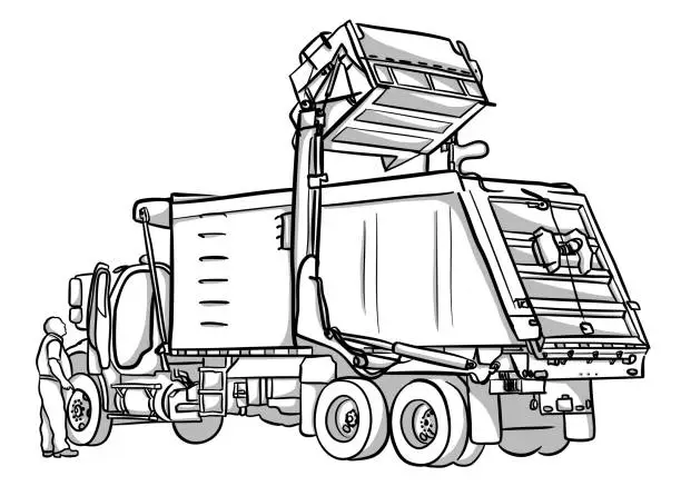 Vector illustration of Trash Removal Truck