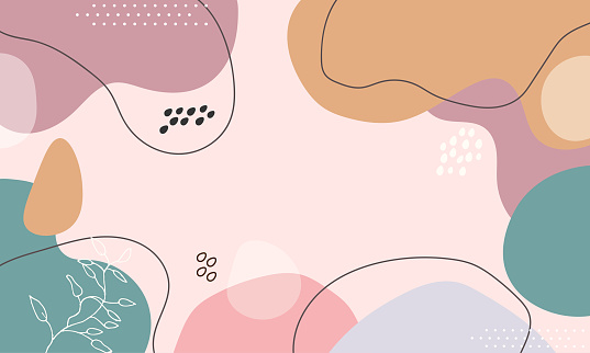 Abstract Pastel Background with Elements Vector.