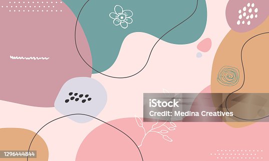 istock Abstract Pastel Background with Elements Vector. 1296444844