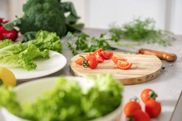 istock Fresh products lie cutting board for making breakfast 1296444864