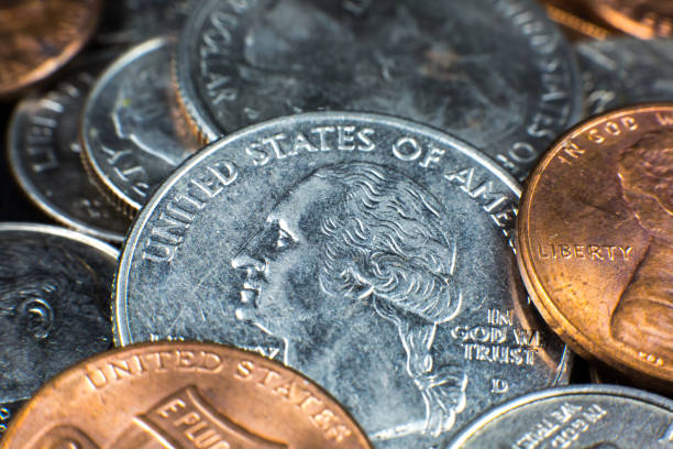 istock American cents close up photo. Macro coins. 1296448695