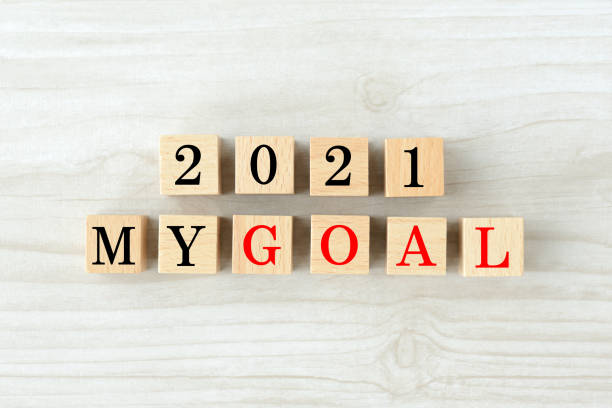 istock Wooden blocks with 2021 MY GOAL words 1296452896