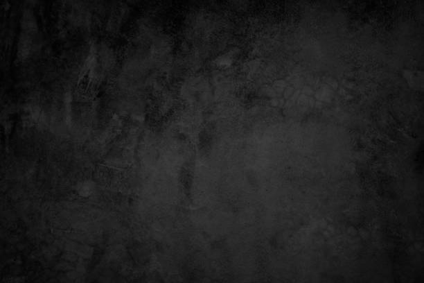 istock Close up retro plain dark black cement & concrete wall background texture for show or advertise or promote product and content on display and web design element concept decor. 1296454370