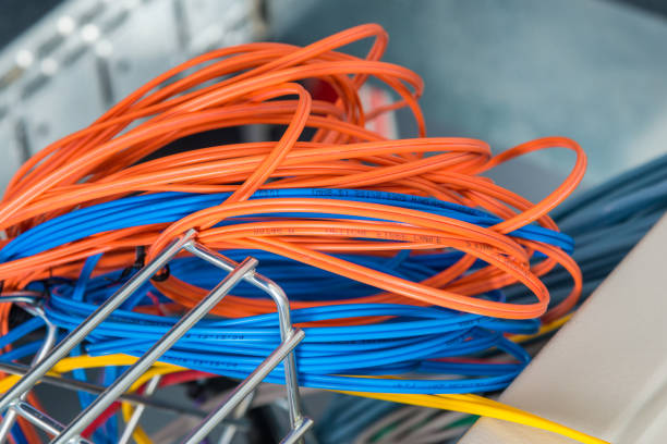 istock Detail of network cables 1296454388
