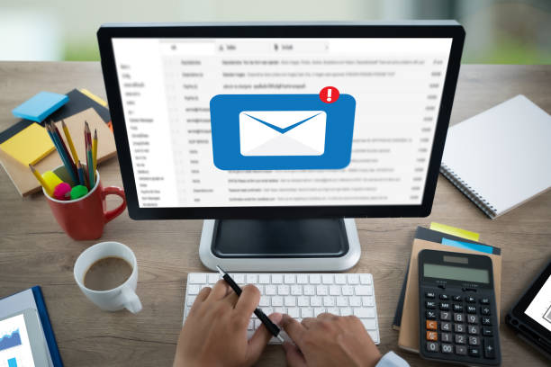 istock Mail Communication Connection message to mailing contacts phone Global Letters Concept 1296456226