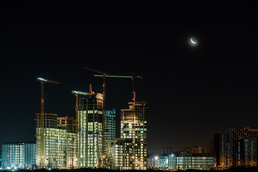 Construction site in the night