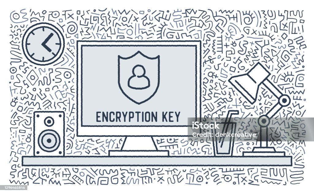 Encryption Key Vector Doodle Design Stock Illustration - Download Image ...