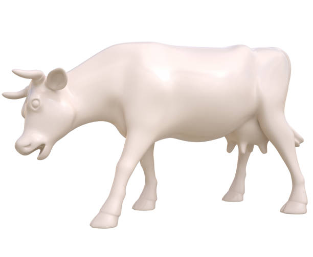 istock Creamy milky cow on white background 1296469847
