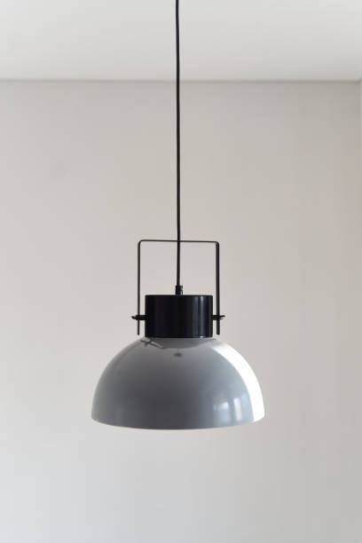 istock Modern gray loft chandelier. Loft style incandescent lamp 1296470496