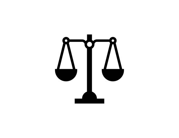 平衡比例向量圖示。獨立重量比例平面圖符號 - 向量 - scales of justice 幅插畫檔、美工圖案、卡通及圖標
