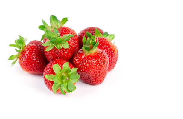 istock Strawberry on white background. Fresh sweet fruit closeup 1296472439