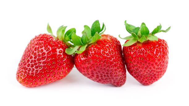 istock Strawberry on white background. Fresh sweet fruit closeup 1296472456