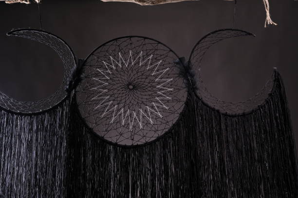 istock black dreamcatcher in front of a dark background 1296475641