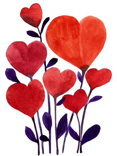 valentinstag-karte. - flower valentines day valentine card backgrounds stock-grafiken, -clipart, -cartoons und -symbole