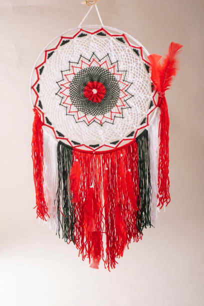 istock dream catcher made of red and white threads 1296482782