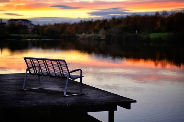 istock Amazing lake sunset 1296483633