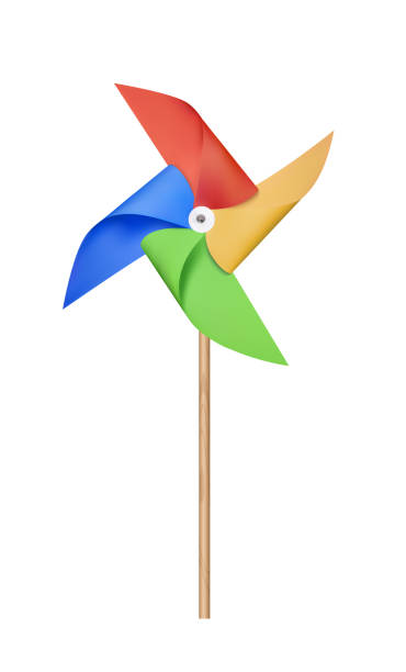 wiatrak papierowy origami - weather vane obrazy stock illustrations