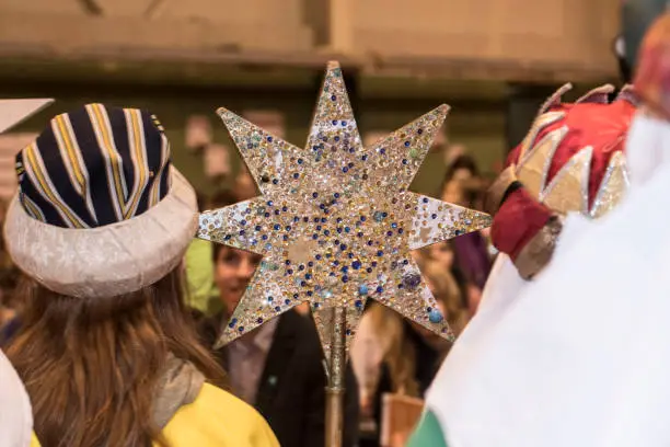 Photo of christmas star in advent and holiday season