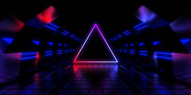 istock 3D abstract background with neon lights. neon tunnel .space construction . 3d illustration 1296488358