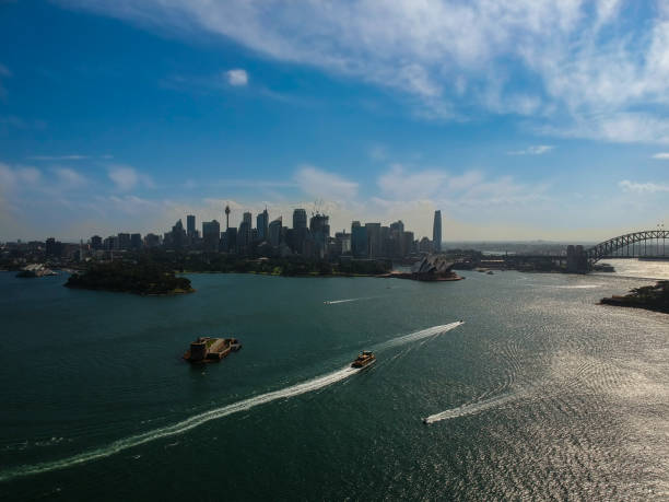 istock Panoramic Aerial View Sydney Harbour 1296489463