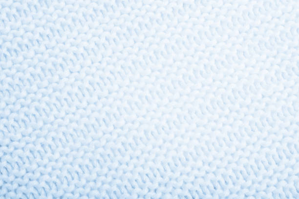 istock Close up of blue knitted textured background. 1296491400