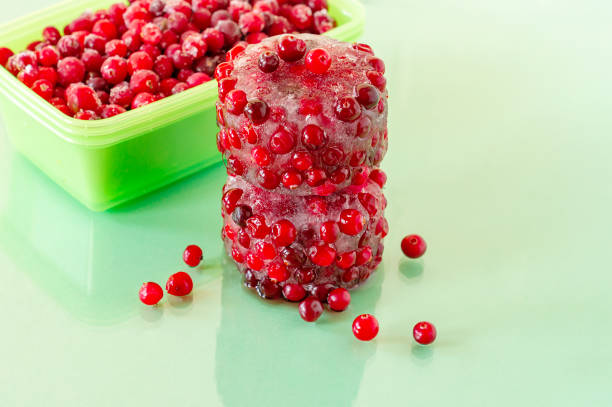istock Frozen cranberries. Frozen organic berries for desserts and bakery 1296495563