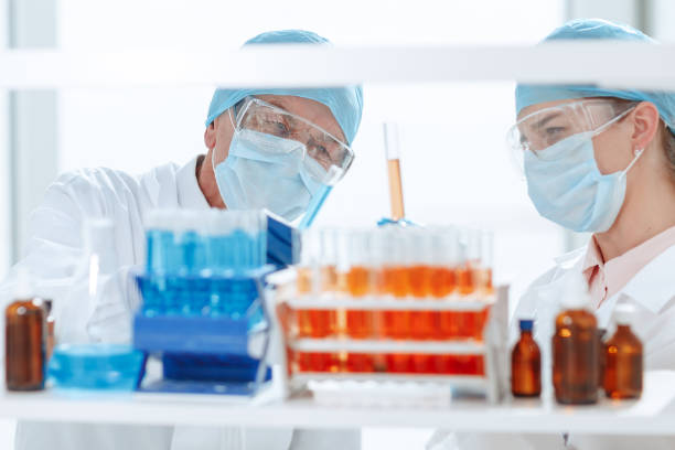 istock close up. container with test tubes on the table in the laboratory 1296498057