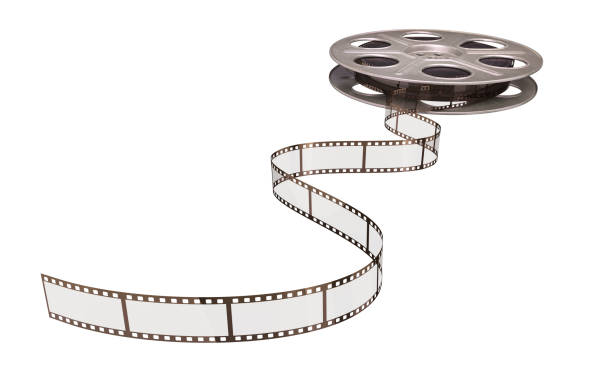 35mm film strip 3d render 35mm film strip (isolated on white and clipping path) 35mm movie camera stock pictures, royalty-free photos & images