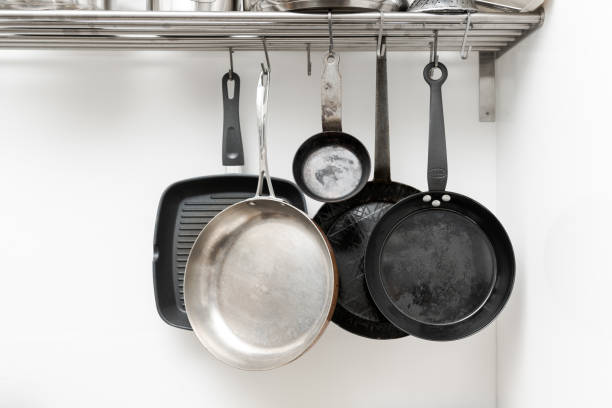 https://media.istockphoto.com/id/1296503416/photo/various-pans-in-different-sizes-and-forms-for-cooking-and-frying-hanging-on-metal-hooks-from.jpg?s=612x612&w=0&k=20&c=xC6ZXBo4_tt4RPlplhs8BEkPjA2zsnmiRE1AXVqXsIE=