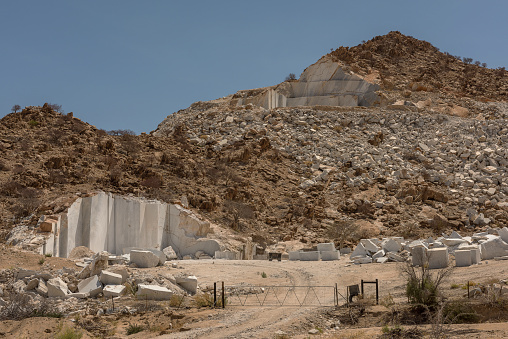 Marble quarry in the south of the small town of Karibib, Erongo, Namibia