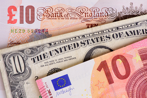 finance and economy with banknotes of currency