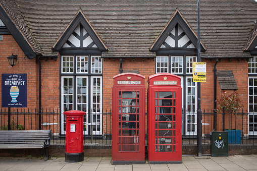 Telephone boxes in Broad Court, Covent Garden, London