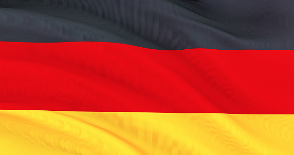 Waving Fabric Flag of germany, Silk Flag of germany, Independence Day, 3D render.