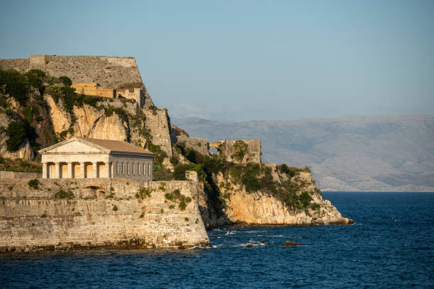 Old Venetian Fortress of Corfu city, Greece stock photo