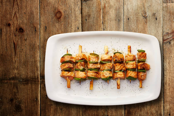 istock Teriyaki glazed salmon skewers 1296525905