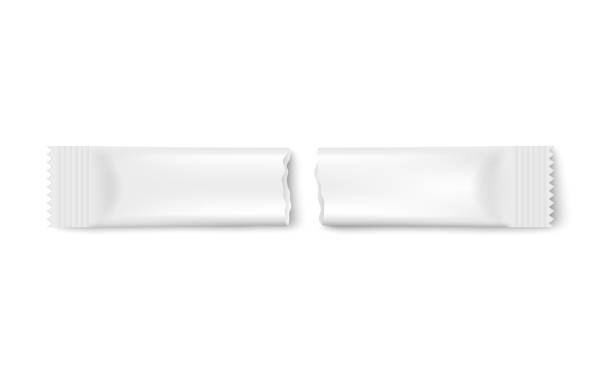 istock Vector isolated realistic illustration of white stick pack ripped on two parts 1296527716