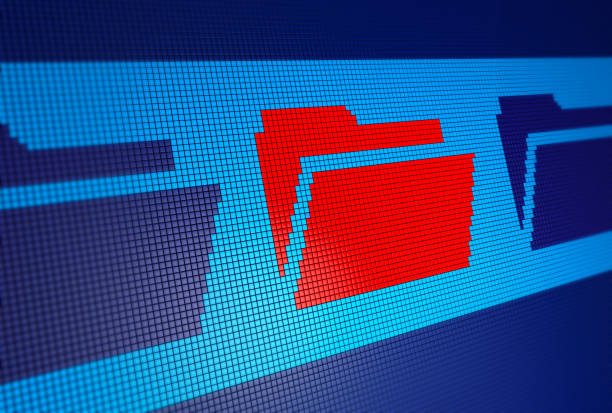 istock Concept of file sharing on pixelated background 1296538460