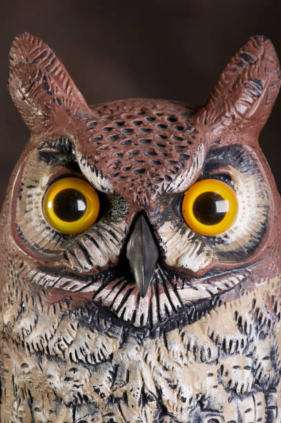 istock Plastic replica of Great Horned Owl 1296559931