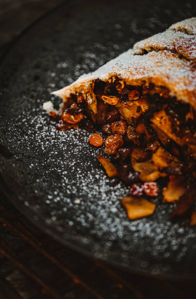 Homemade Apfelstrudel with Vanilla Sauce