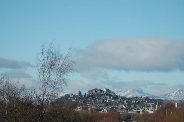 City of Stirling, Scotland, in the winter stock photo