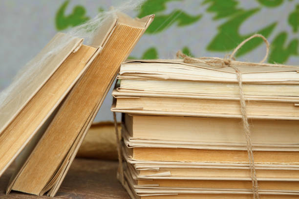 istock A stack of old books on a shelf with cobwebs 1296562142