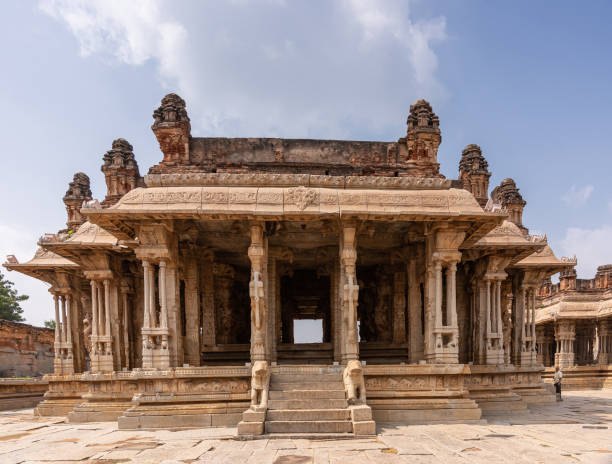 istock Looking through sanctuary at Vijaya Vitthala Temple, Hampi, Karnataka, India. 1296563445