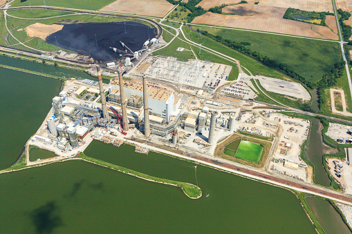 Aerial Photo of Coal Pile at Power Plant