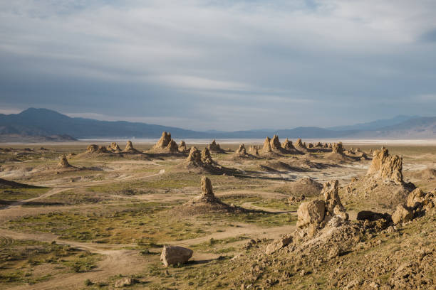 istock scattered tufa formations in Trona Pinnacles, California 1296568932
