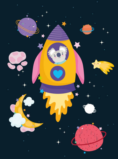 istock space koala in rocket moon star and planets adventure explore animal cartoon 1296578460