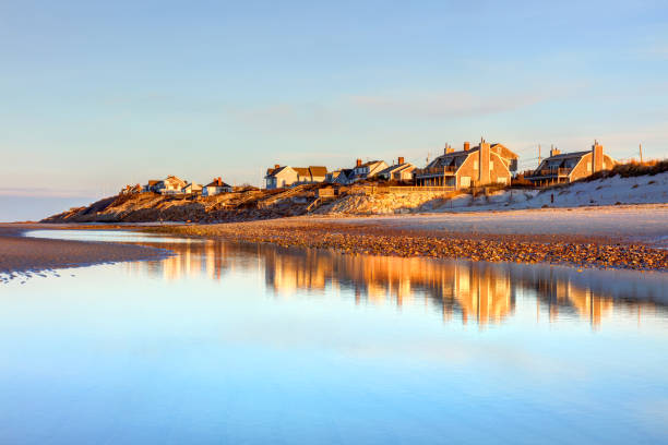 mayflower beach on cape cod - cape cod bay imagens e fotografias de stock