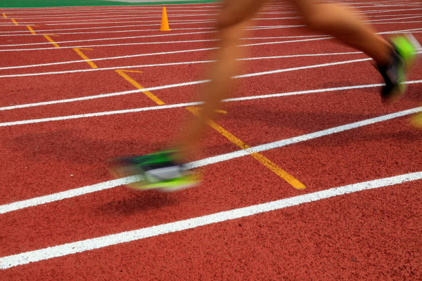 Athlete  running on the race track