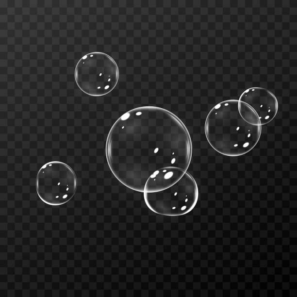ilustrações, clipart, desenhos animados e ícones de bolha de sabão vetorial. bolha de sabão realista png, brilho. bolhas de espuma png. pó, sabão, detergente. - bubble