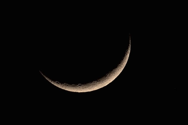 Waxing crescent phase of tonight's new moon Phoenix Arizona crescent stock pictures, royalty-free photos & images