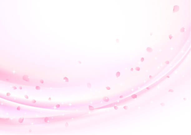 桜吹雪の背景フレーム - 桜吹雪点のイラスト素材／クリップアート素材／マンガ素材／アイコン素材